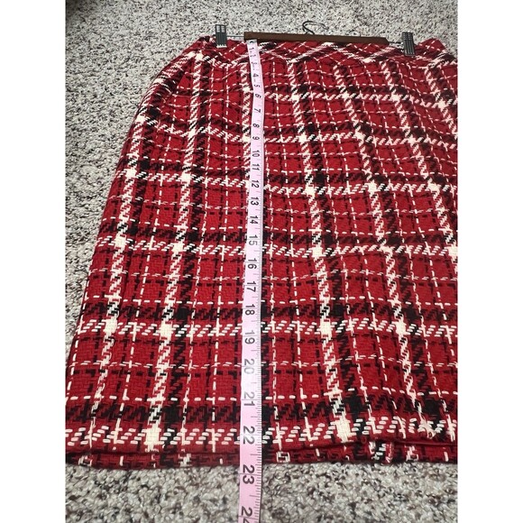 NWT Vintage Liz Claiborne Women Skirt 12P Wool Blend Tartan Plaid Pencil Preppy - Picture 4 of 5